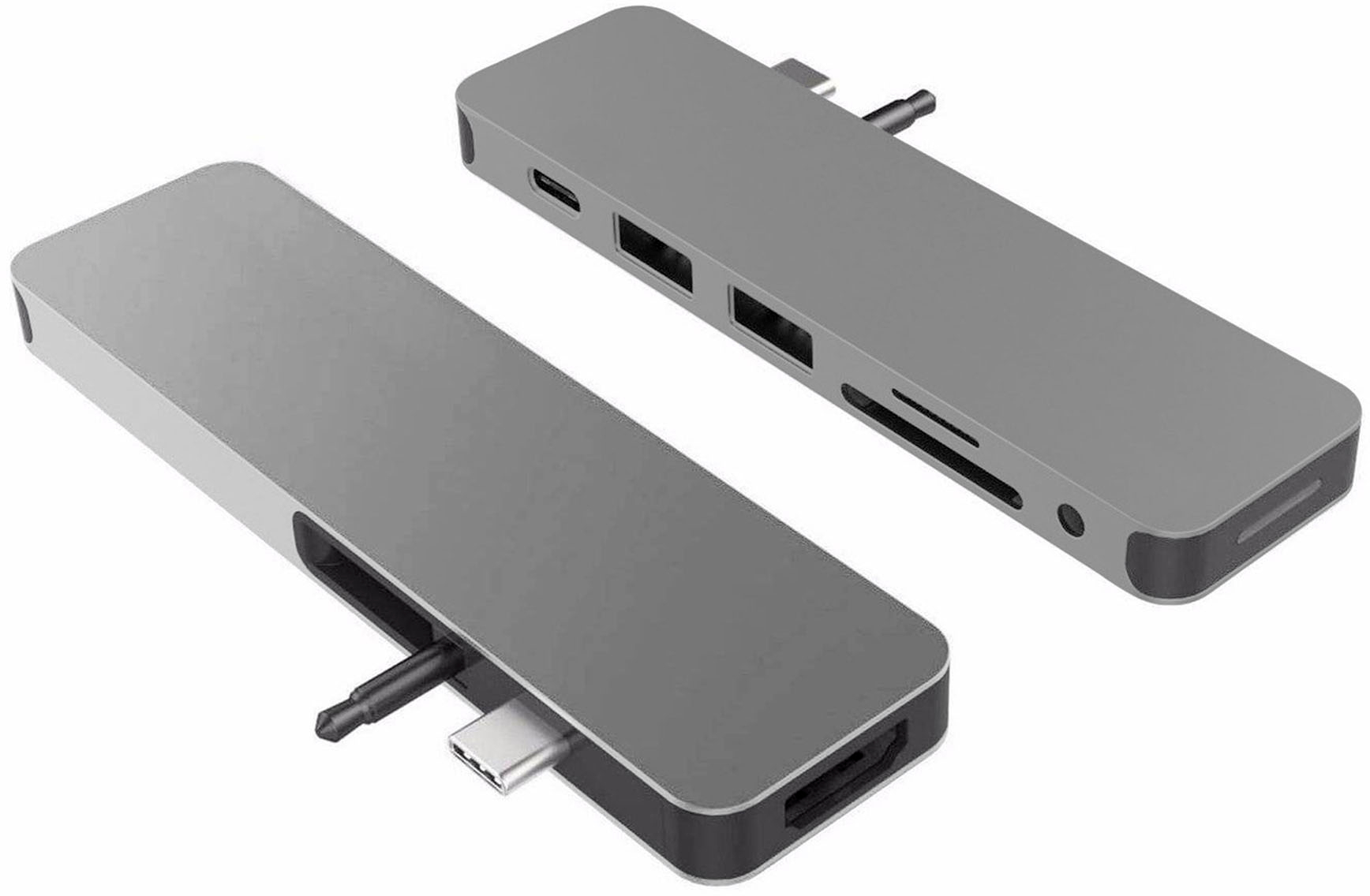 Sanho Hyperdrive Solo 7-in-1 USB-C Hub for MacBook PC & Devices, Gray