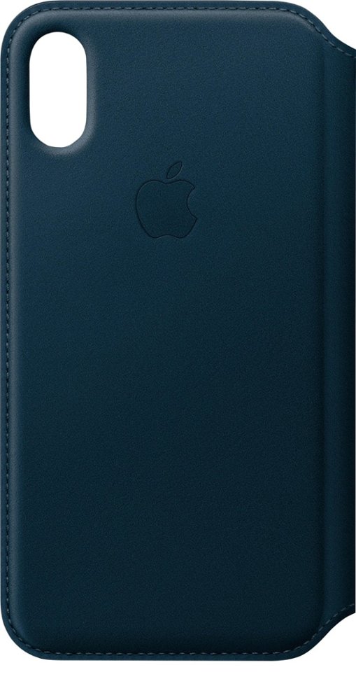 apple - iphone x leather folio - cosmos blue