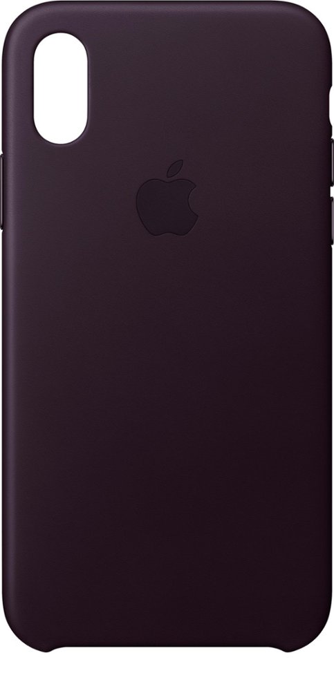 apple - iphone x leather case - dark aubergine