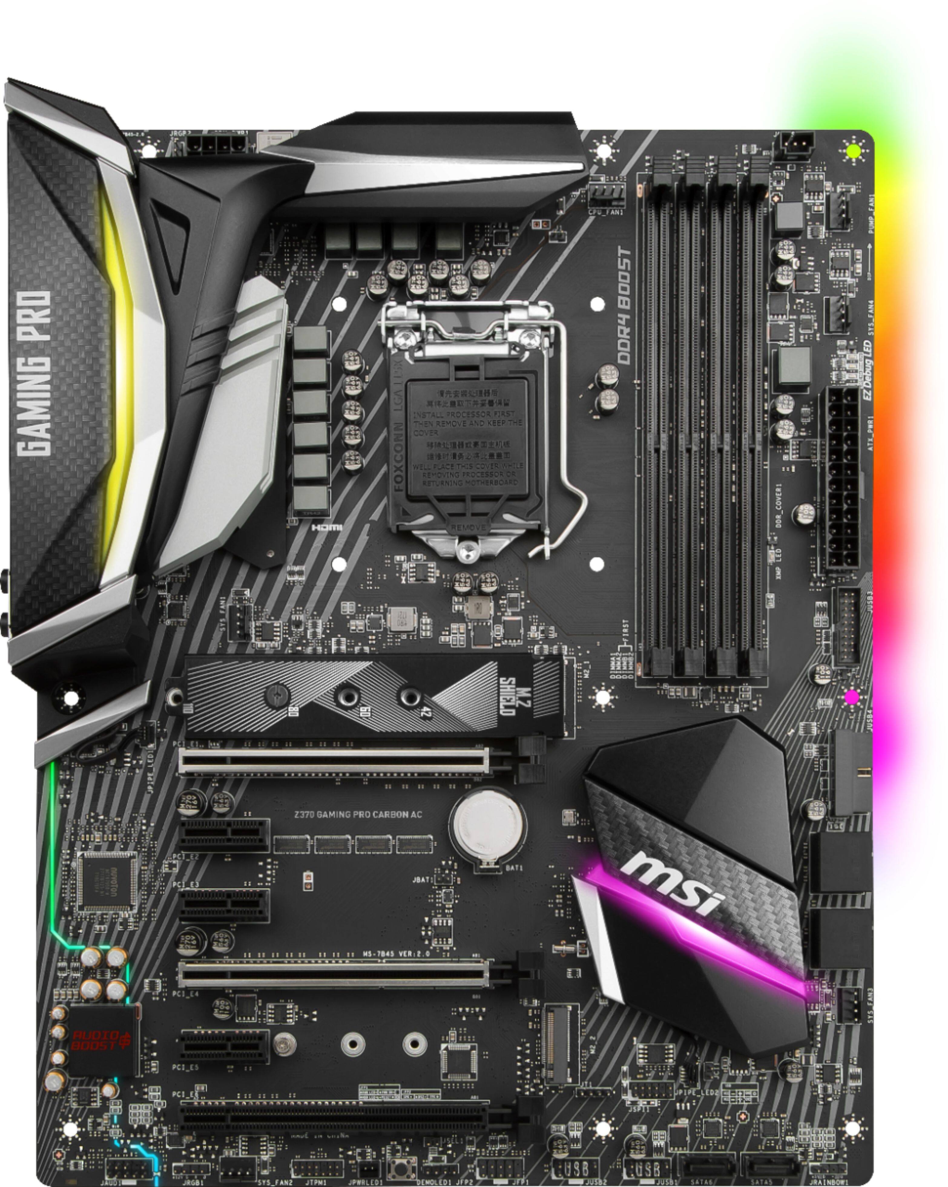 Best Buy: MSI Z370 GAMING PRO CARBON (Socket LGA1151) USB 3.1 Gen 1 Intel  Motherboard Black Z370 GAMING PRO CARBON