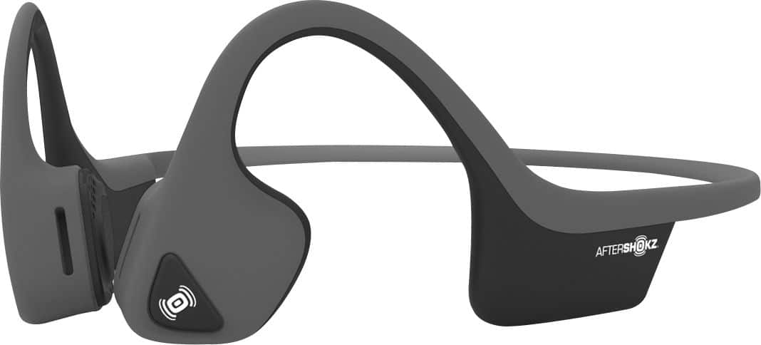 Front. AfterShokz - Air Wireless Bone Conduction Open-Ear Headphones - Slate Gray.