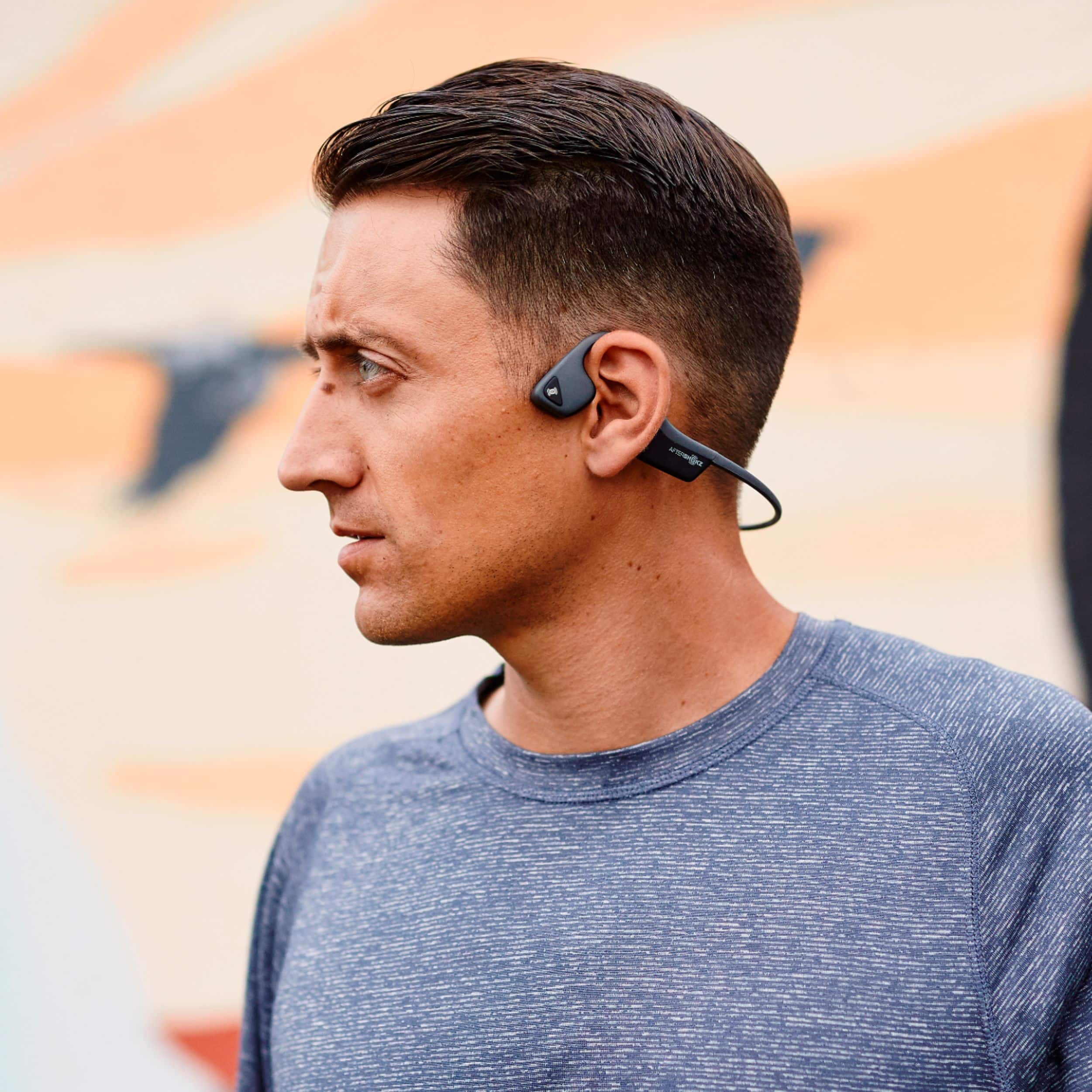 Alt View 16. AfterShokz - Air Wireless Bone Conduction Open-Ear Headphones - Slate Gray.