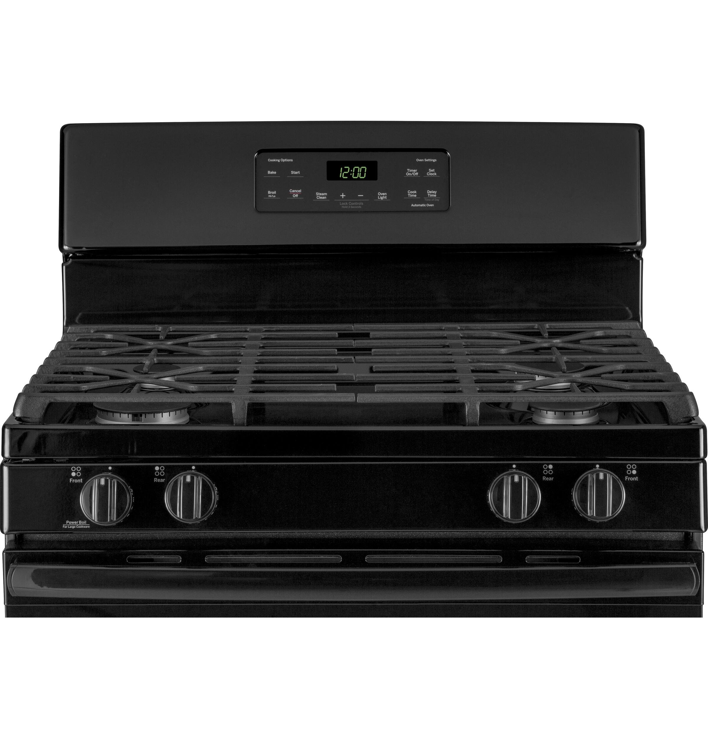 Best Buy GE 5.0 Cu. Ft. Freestanding Gas Range Black JGBS62DEKBB