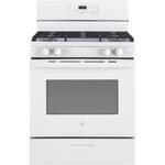GE - 5.0 Cu. Ft. Freestanding Gas Range - White - Front_Standard