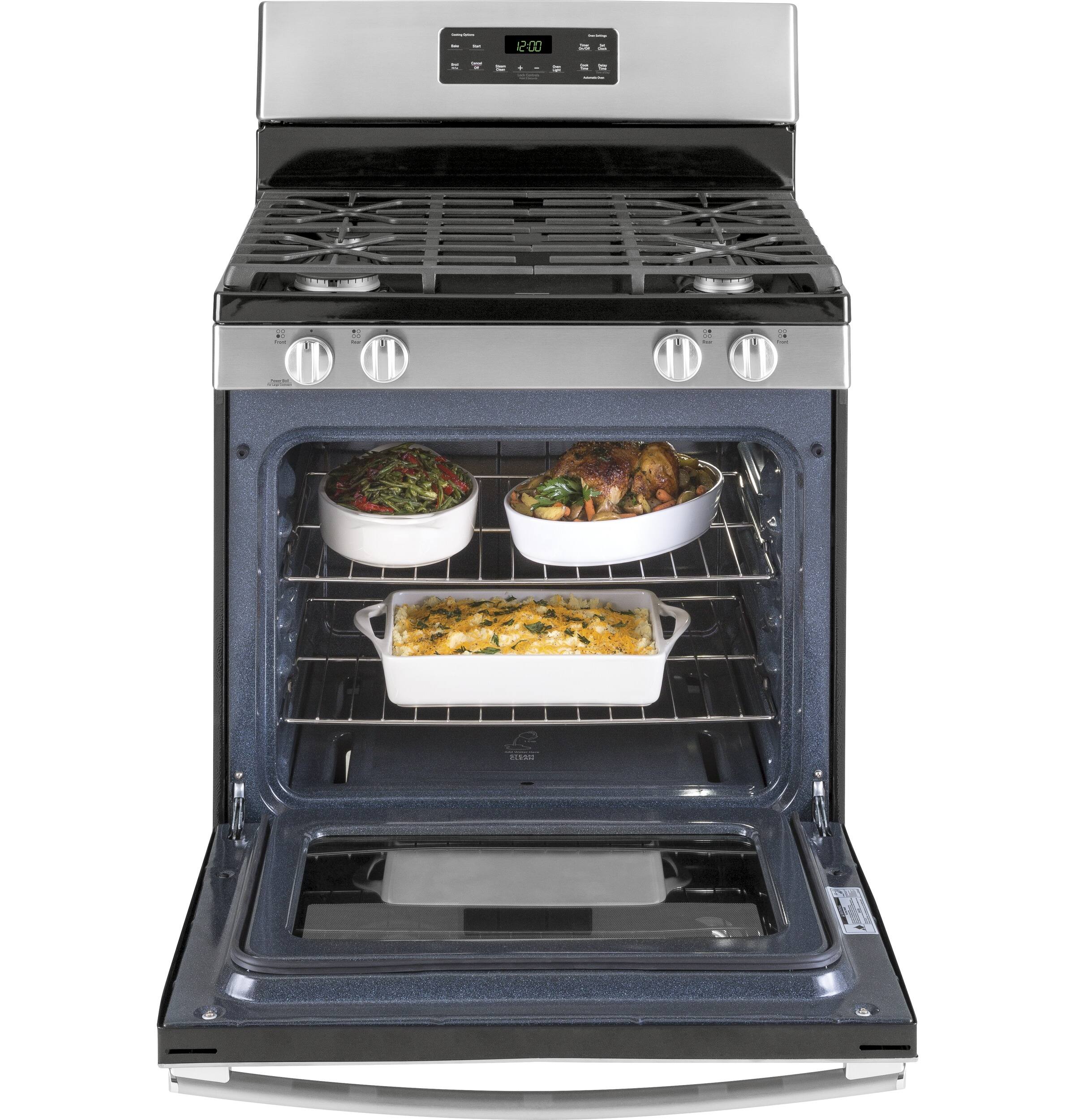 Best Buy GE 5.0 Cu. Ft. Freestanding Gas Range Stainless steel JGBS62REKSS