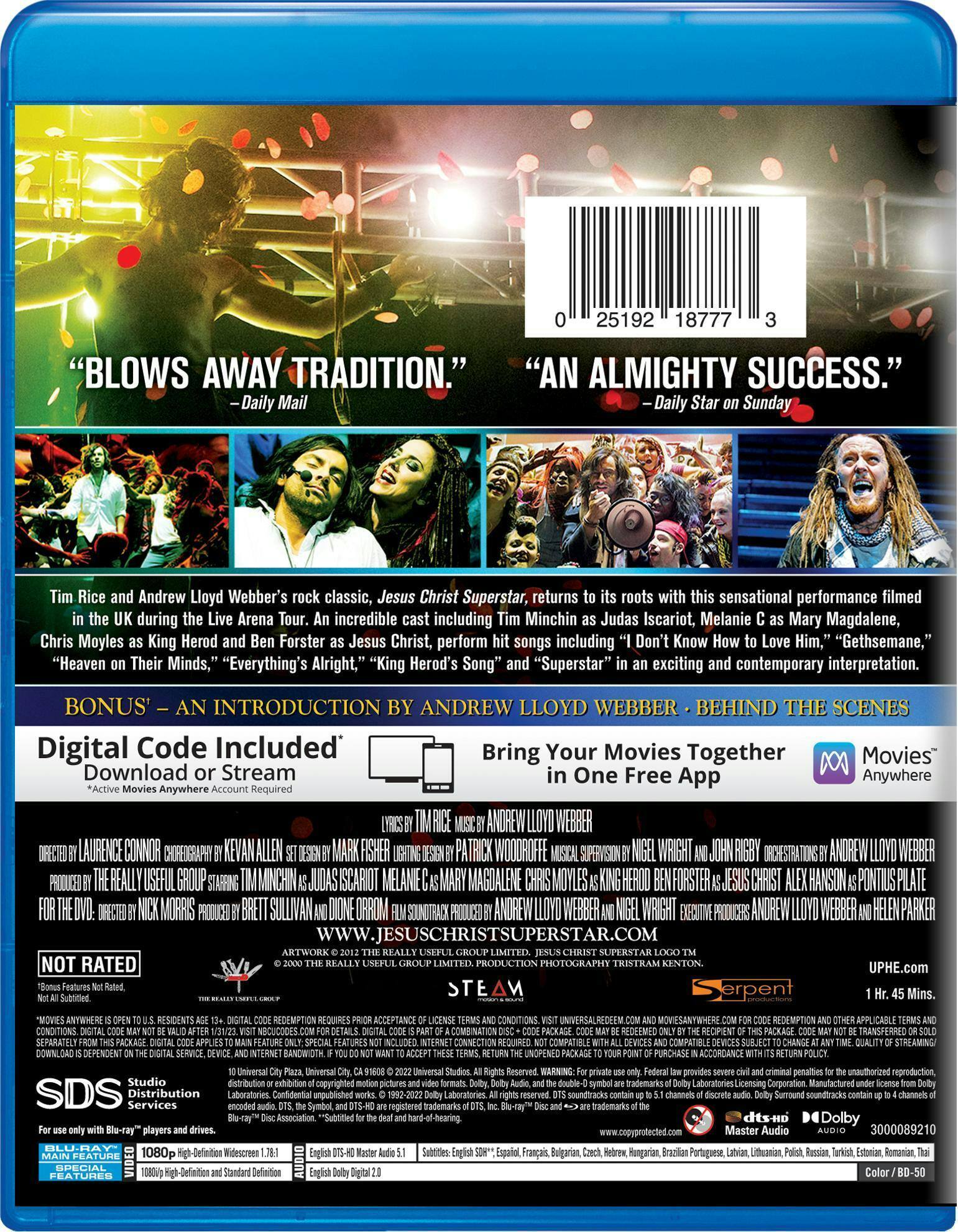 Angle. Jesus Christ Superstar - Live Arena Tour 2012 (Blu-ray + Digital Copy) [Blu-ray].