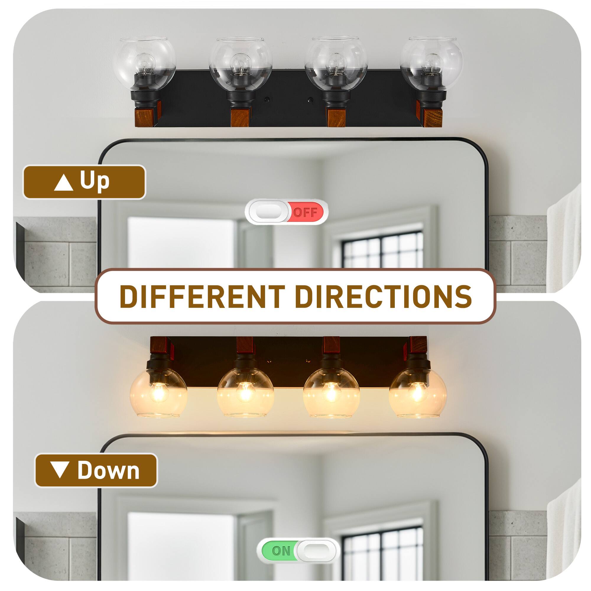 Up OFF  
Down ON  

DIFFERENT DIRECTIONS