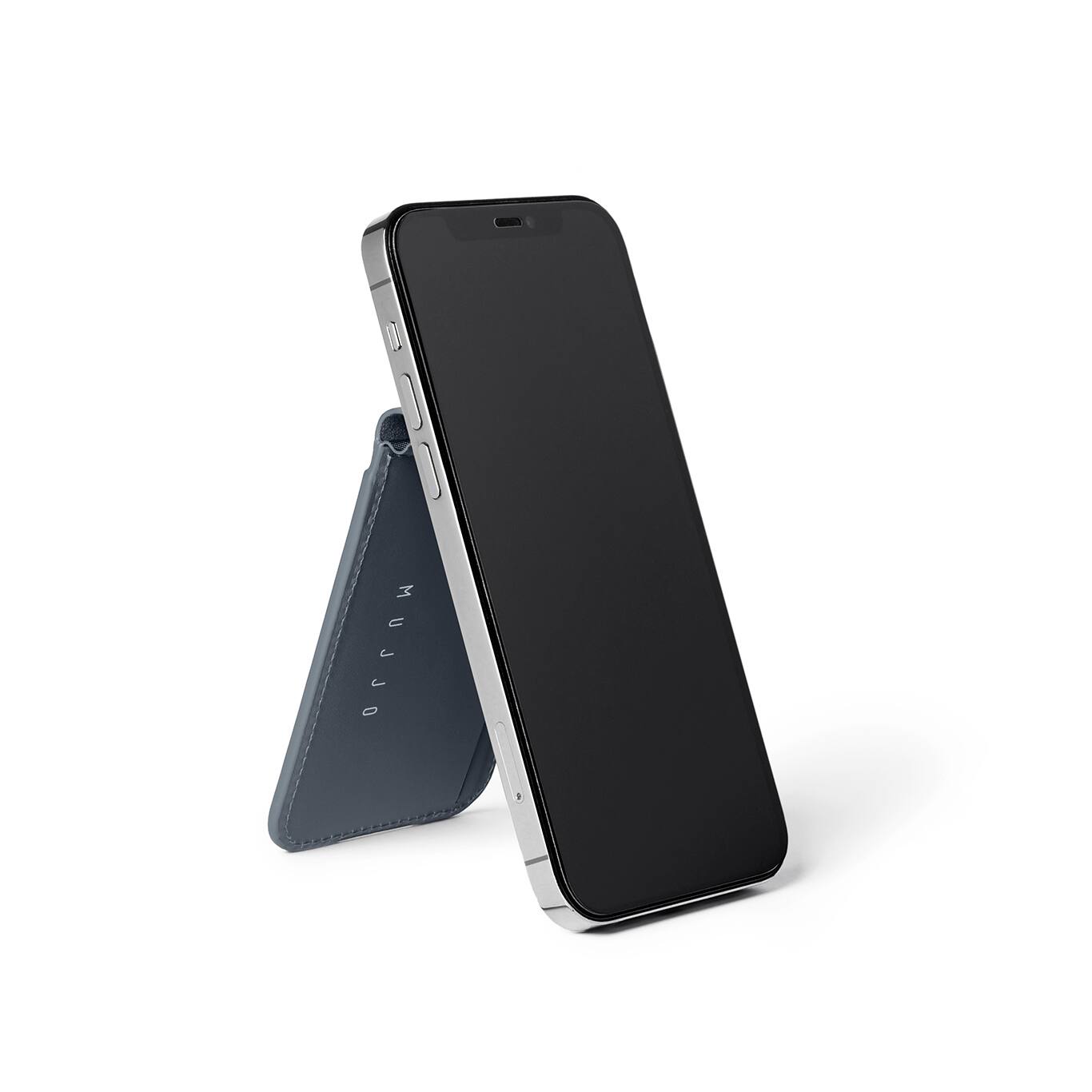 Left. Mujjo - Mujjo MagSafe Wallet Stand - Basalt Blue.