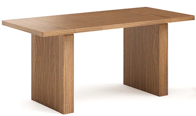 Front. Bestier - 63" Modern Executive Desk, Fluted Design, Heavy-Duty Dual - Brown Oak.