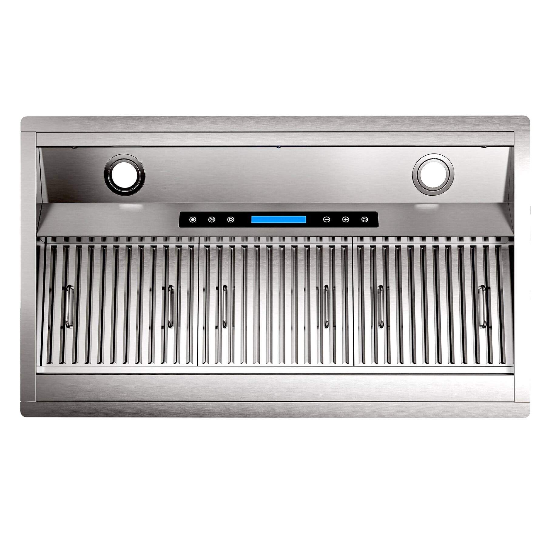 Angle. Onefly - 42 inches - Externally Vented & Recirculating - Insert Range Hood - Stainless steel.