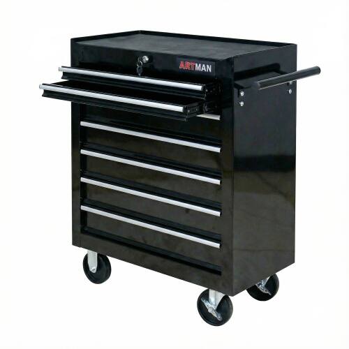 Back. LOVMOR - 7 DRAWERS MULTIFUNCTIONAL TOOL CART WITH WHEELS.