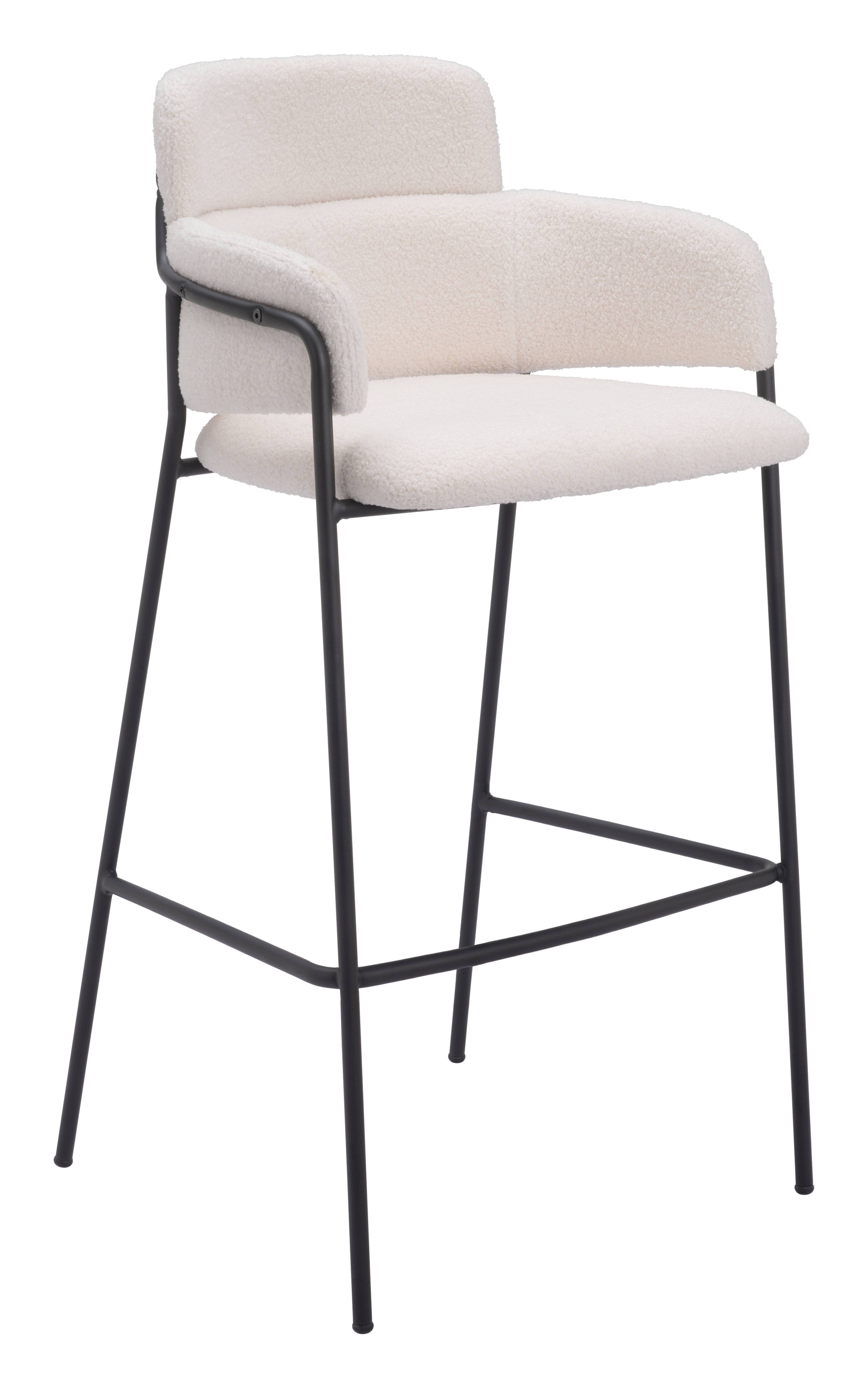 Front. Hivvago - Marcel Barstool (Set of 2) Cream - Cream.