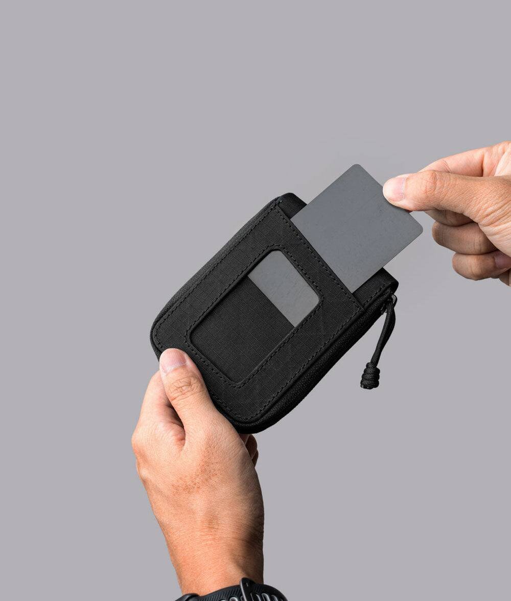 Alt View 1. ALPAKA - Zip ID Wallet with ID Window, RFID Protection, Holds 10+ Cards, Zip-Around Closure, Gift-Ready Box - Black Axogrid 210D.