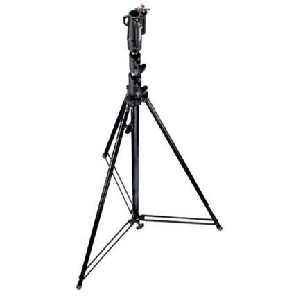 Front. Manfrotto - Manfrotto 12' Plated Steel Light Stand with Leveling Leg, Black.