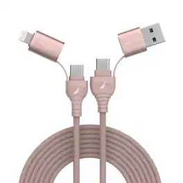Nautica - CB405 100W Fast Charging Cable, USB-C & USB-A to Lightning and Type-C, Compatible with iPhone, MacBook and more - Nude