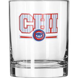 Logo Brands - Chicago Cubs Letterman 14oz. Rocks Glass - Multicolor