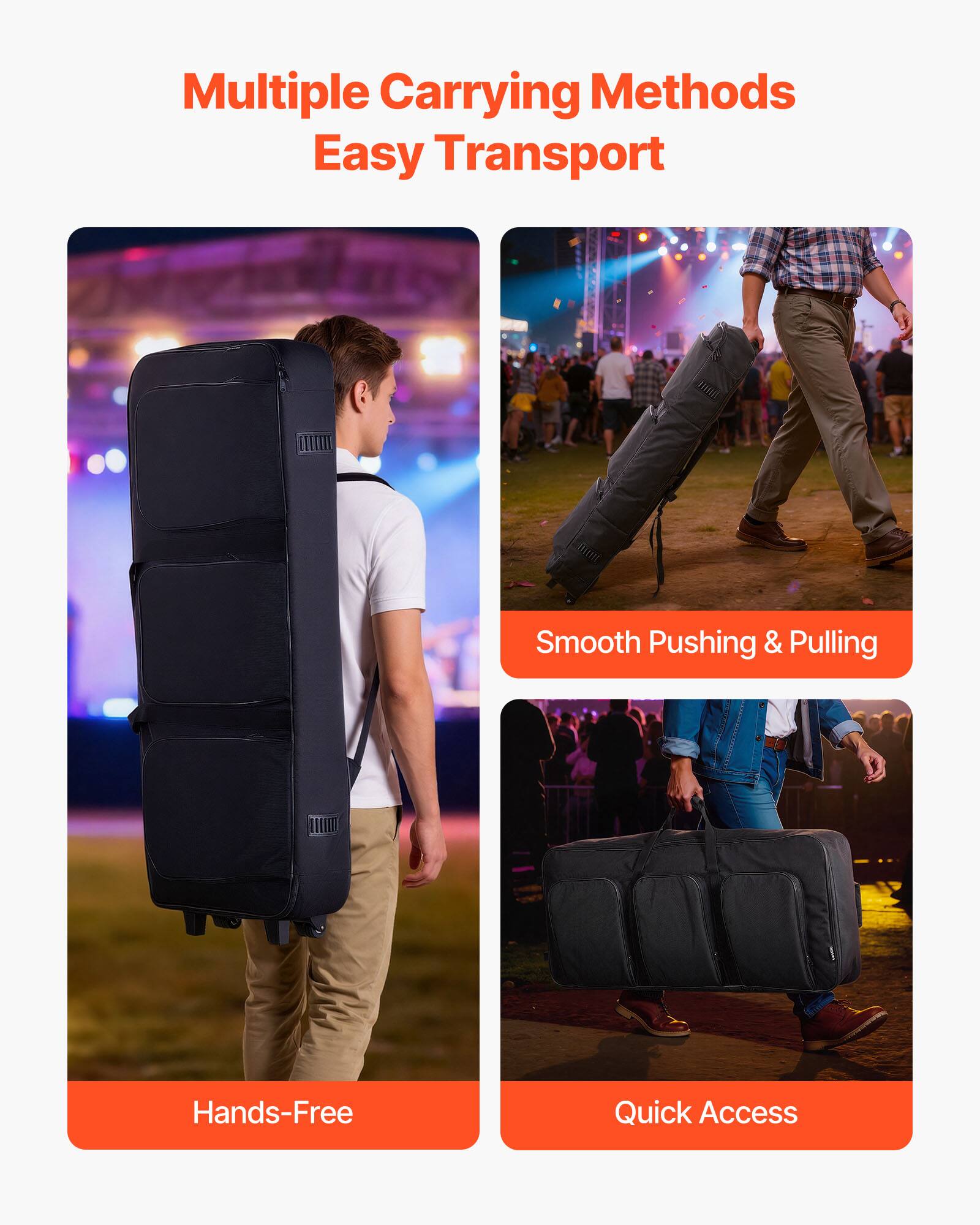VEVOR 88 Key Keyboard Case, 40.9 x 16.9 x 5.1 in Interior, Padded