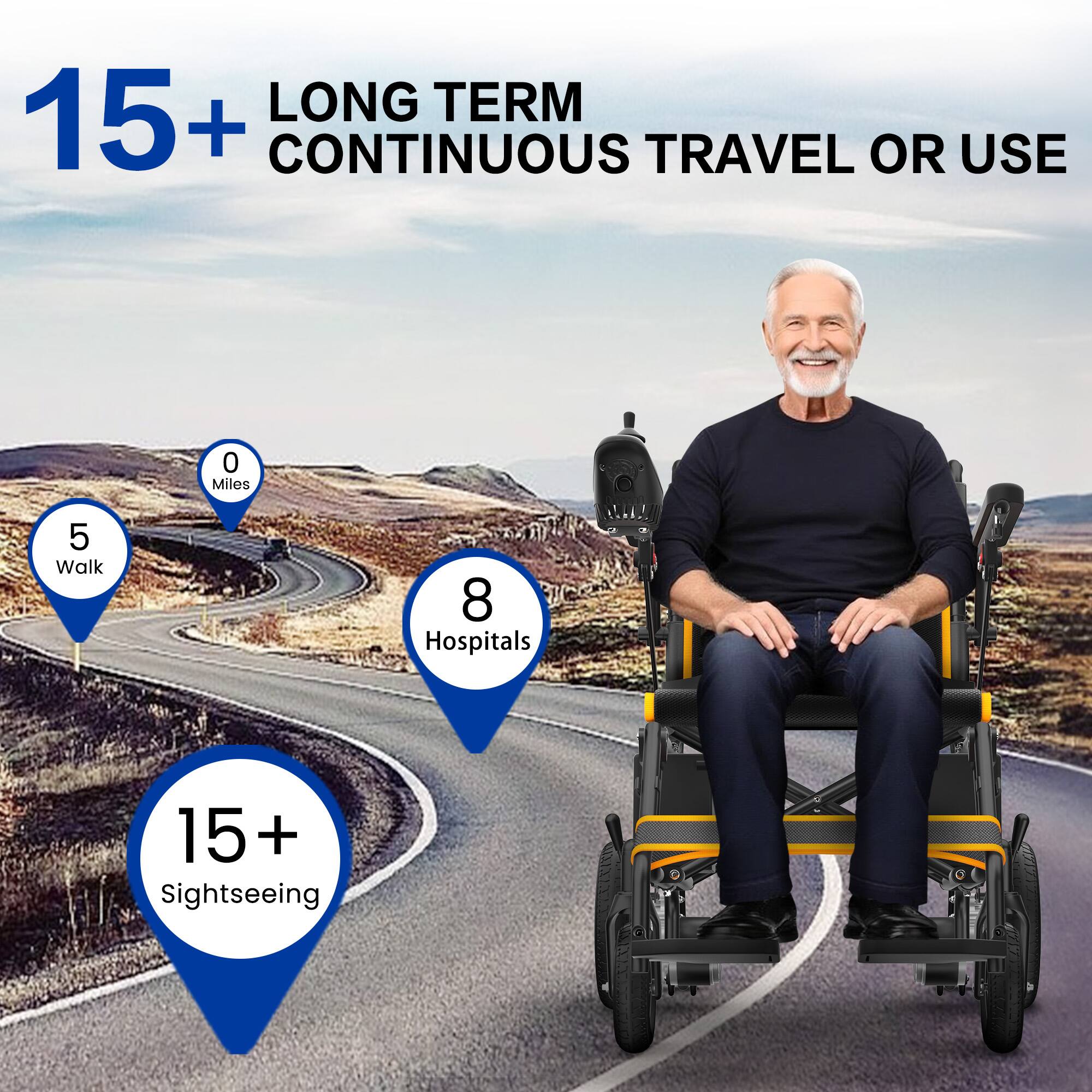 15+ LONG TERM CONTINUOUS TRAVEL OR USE
0 Miles
5 Walk
8 Hospitals
15+ Sightseeing