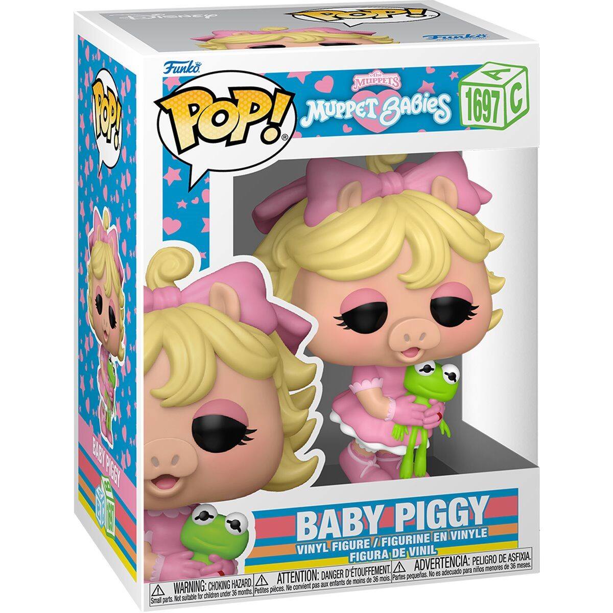 Funko POP!  
The Muppets Babies  
1697 C  

BABY PIGGY  
VINYL FIGURE / FIGURINE EN VINYLE / FIGURA DE VINIL / FIGURA DE VINIL  

WARNING: CHOKING HAZARD - Small parts. Not suitable for children under 36 months.  
ADVERTENCIA: PEQUEÑAS PIEZAS. NO ADECUADO PARA NIÑOS MENORES DE 36 MESES.  
ATTENTION: PELIGRO DE ASFIXIA - Pièces petites. Ne convient pas aux enfants de moins de 36 mois.
