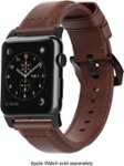 Angle Zoom. Nomad - Classic Leather Watch Strap for Apple Watch ® 42mm and 44mm - Brown.