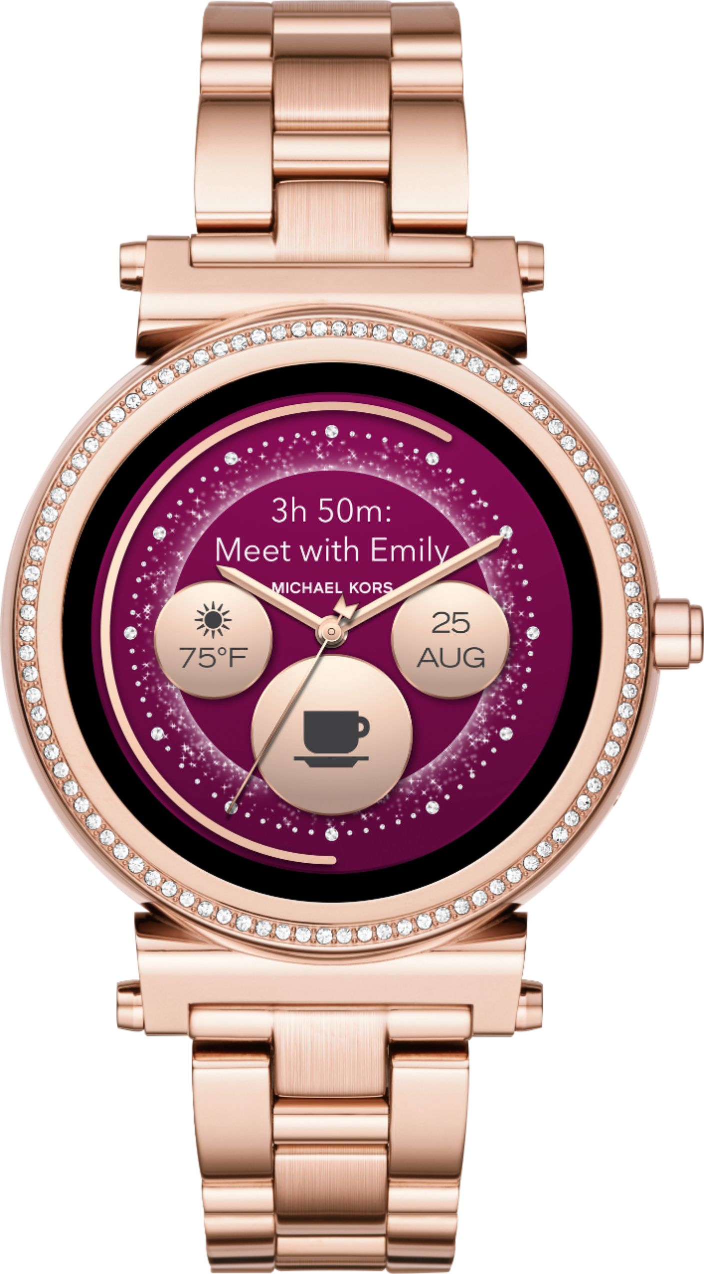michael kors access mkt5022 sofie bracelet smart watch in rose gold