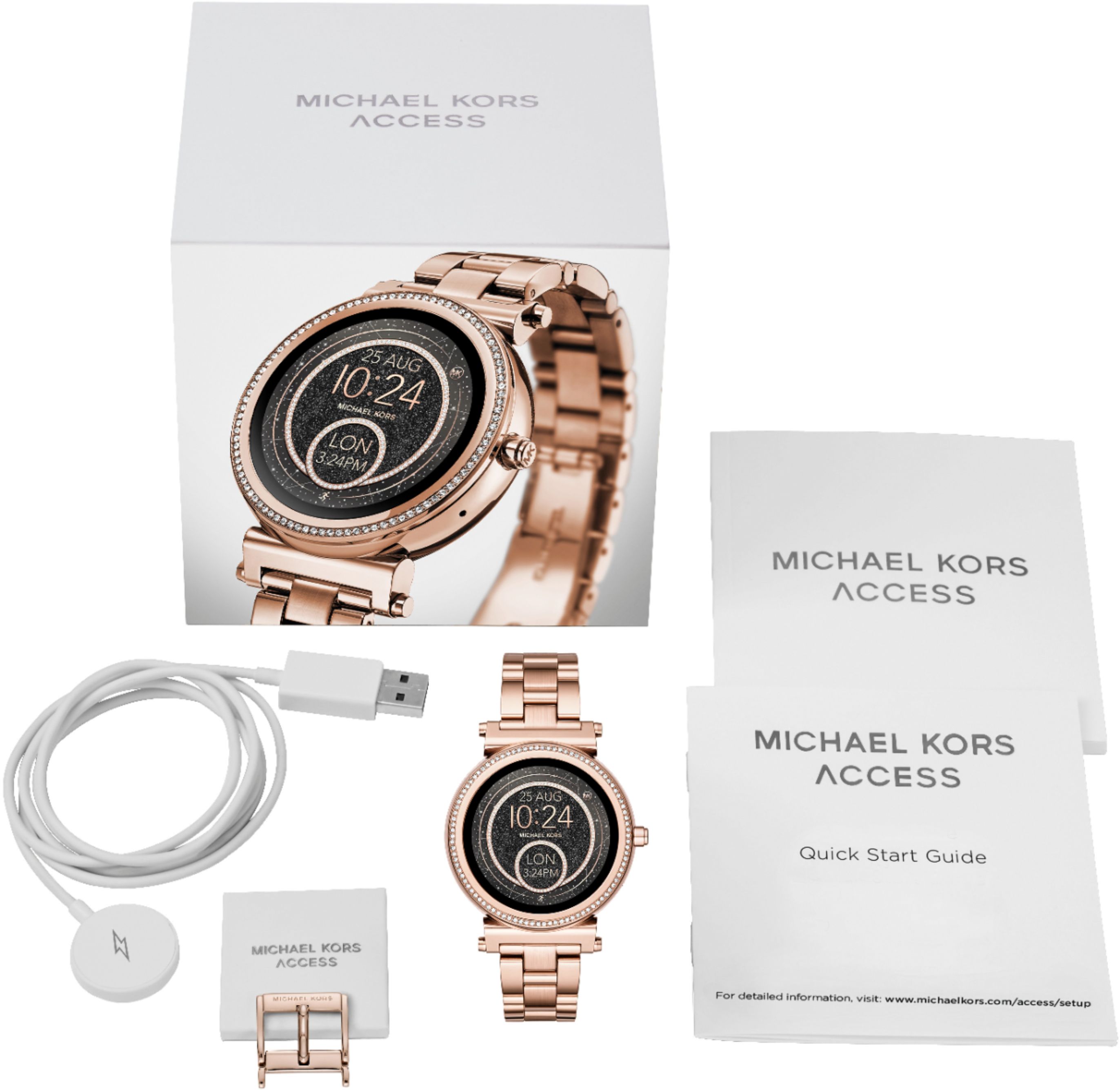 For det andet får fedt nok Best Buy: Michael Kors Access Sofie Smartwatch 42mm Stainless Steel Rose  Gold Tone MKT5022