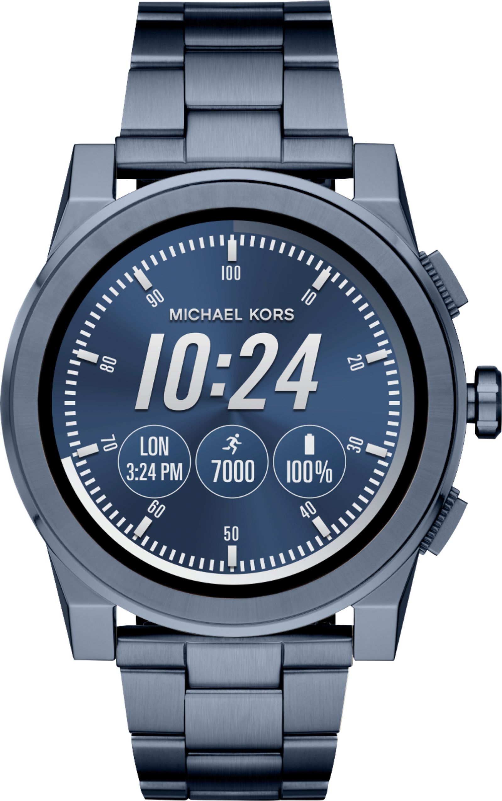 michael kors men's silvertone grayson smartwatch