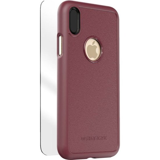 Angle Zoom. SaharaCase - dBulk Case with Glass Screen Protector for Apple iPhone X and XS - Plum.