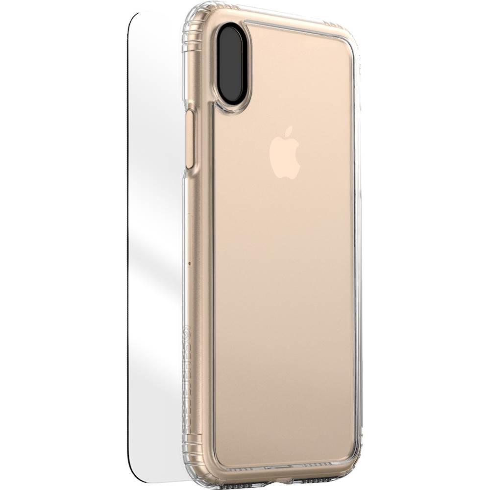 Angle View: SaharaCase - Clear Case with Glass Screen Protector for Apple iPhone X and XS - Crystal