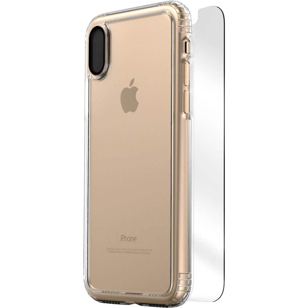 clear case with glass screen protector for apple iphone x and xs - crystal clear case with glass screen protector for apple iphone x and xs - crystal