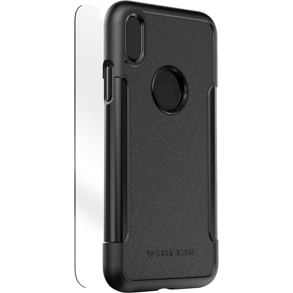 classic case with glass screen protector for apple iphone x and xs - black classic case with glass screen protector for apple iphone x and xs - black