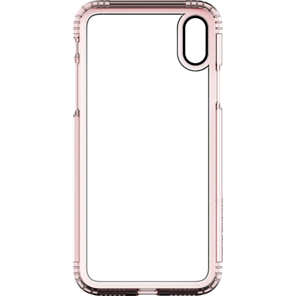 clear case with glass screen protector for apple iphone x and xs - rose gold