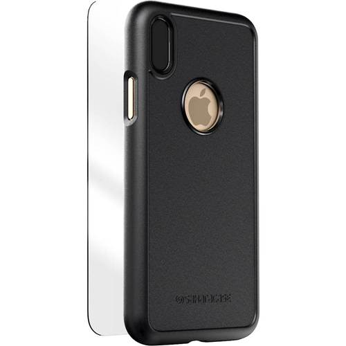 SaharaCase - dBulk Case with Glass Screen Protector for Apple iPhone X and XS - Black