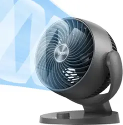 Dreo - 70ft Powerful Airflow, 28db Quiet Table Air Circulator Fans for Whole Room, 120° Adjustable Tilt, 3 Speeds, CF409 - Grey - Front_Zoom