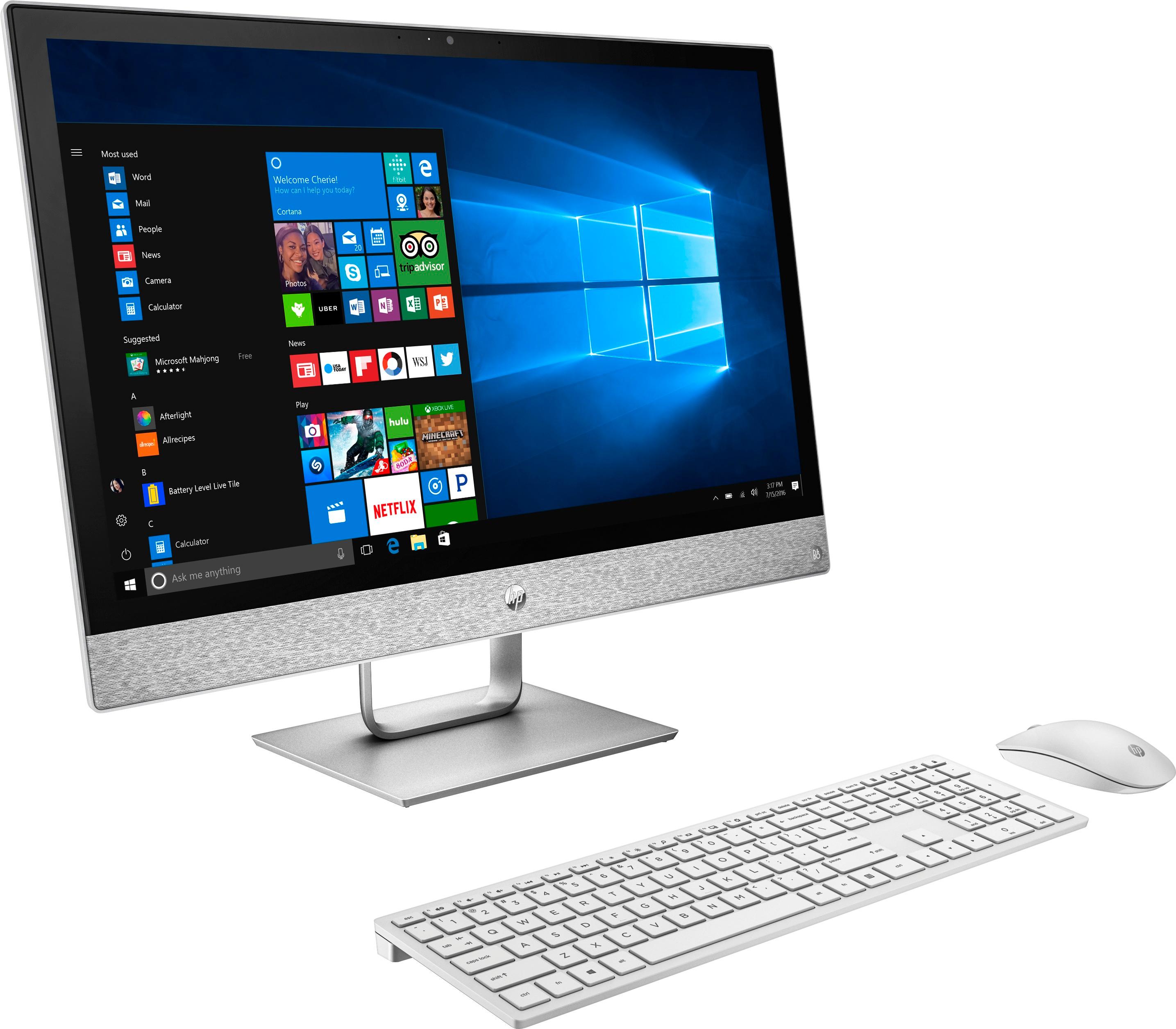 Touch-Screen 2TB white Pavilion HP Buy: Memory Best i5 24-R014 12GB in Drive Hard finish Intel blizzard 23.8\