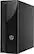 Left. HP - Slimline Desktop - Intel Core i7 - 12GB Memory - 1TB Hard Drive - Glossy Black.