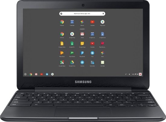 Samsung - 11.6" Chromebook - Intel Celeron - 2GB Memory - 16GB eMMC Flash Memory - Black - Front_Zoom