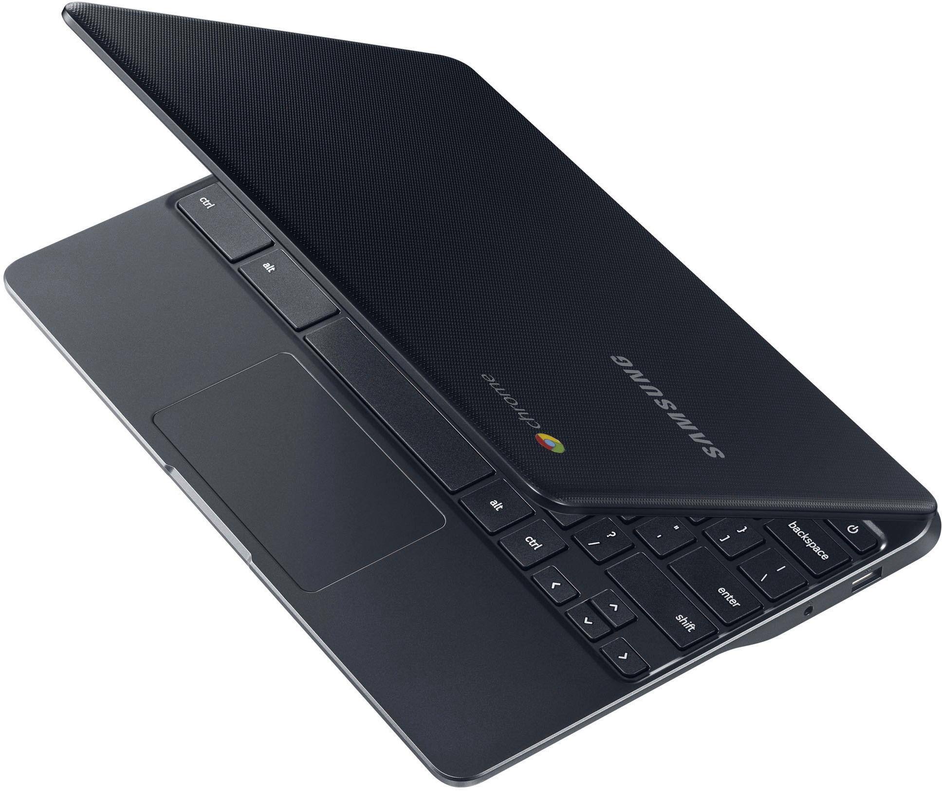 Alt View 1. Samsung - 11.6" Chromebook - Intel Celeron - 2GB Memory - 16GB eMMC Flash Memory - Black.