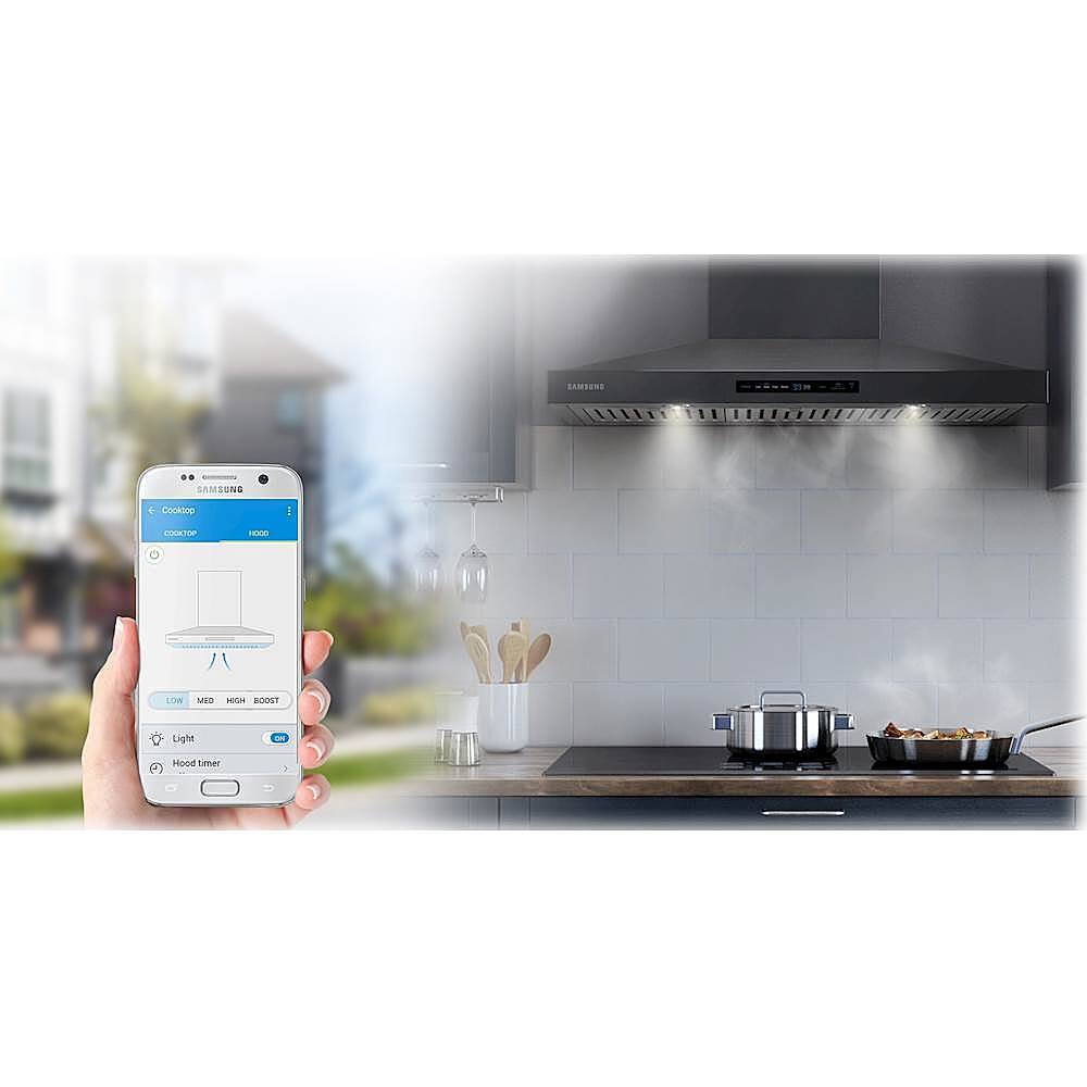 Alt View 16. Samsung - 30" Convertible Range Hood with WiFi - Stainless steel.