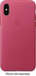 Front Zoom. Apple - iPhone® X Leather Case - Pink Fuchsia.