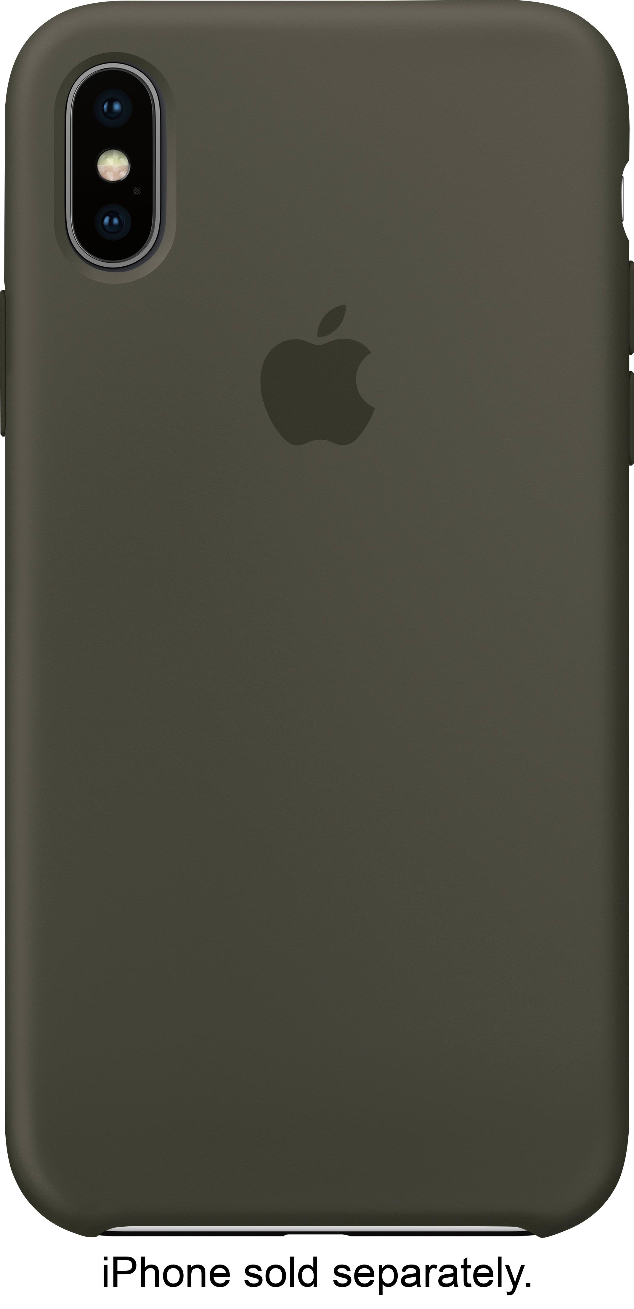 Apple Iphone X Silicone Case Dark Olive Mr522zm A Best Buy