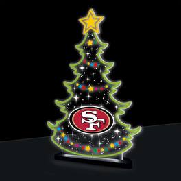 Evergreen Enterprises - San Francisco 49ers 10" LED Tabletop Christmas Tree Desklite Sign - Green