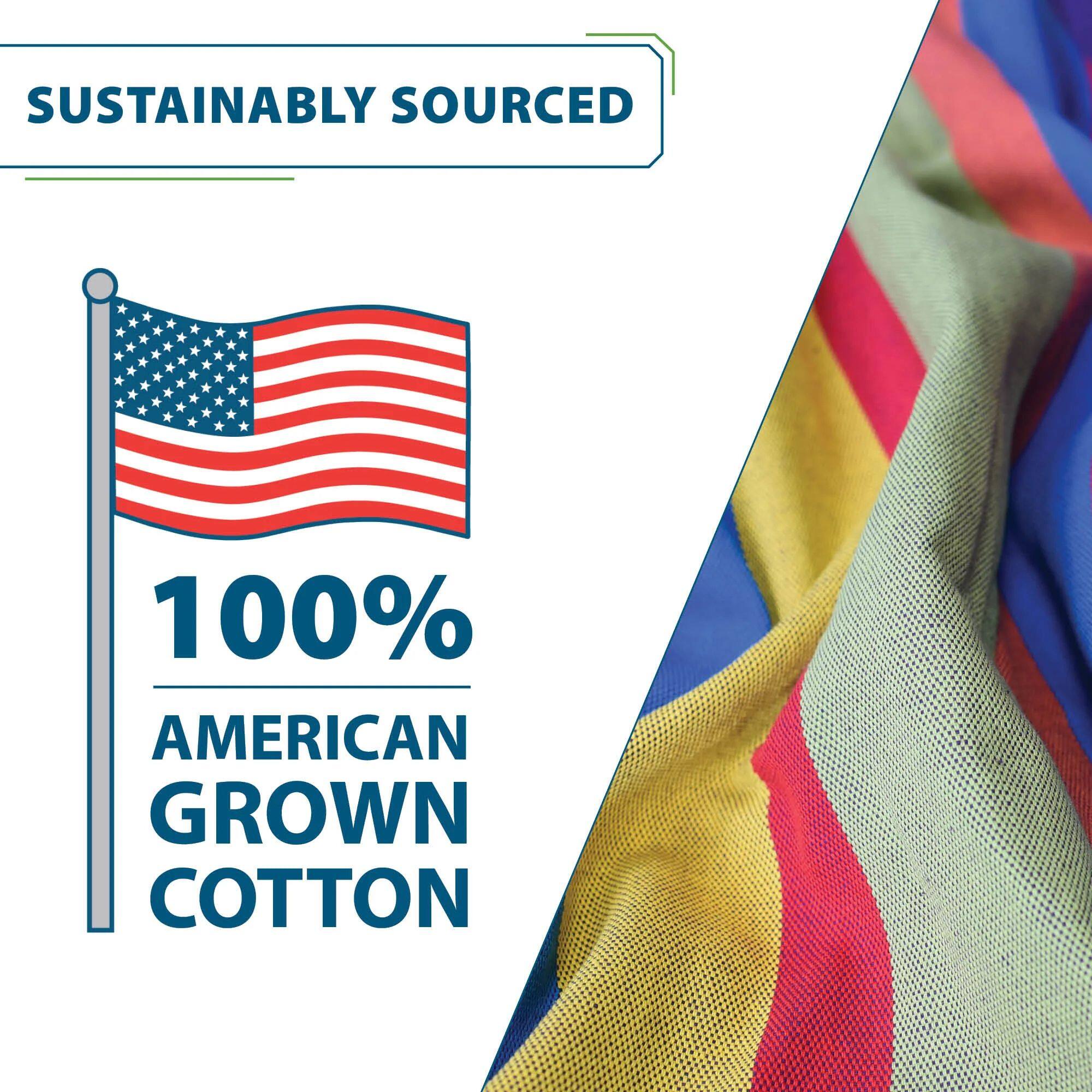 SUSTAINABLY SOURCED  
100% AMERICAN GROWN COTTON