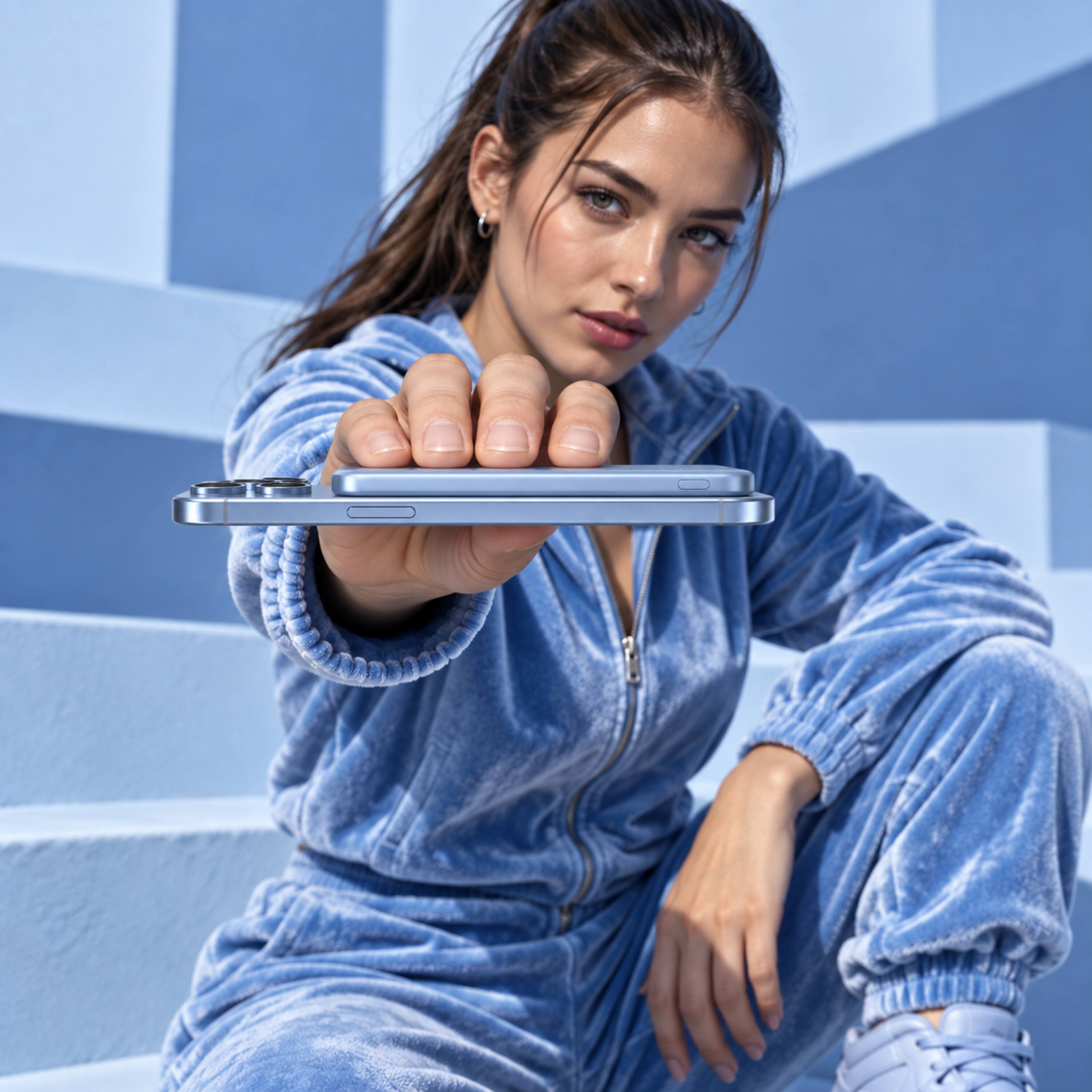 Alt View 4. BMX - SolidSafe AIR 5K Magnetic Solid-State Power Bank - Light Blue.