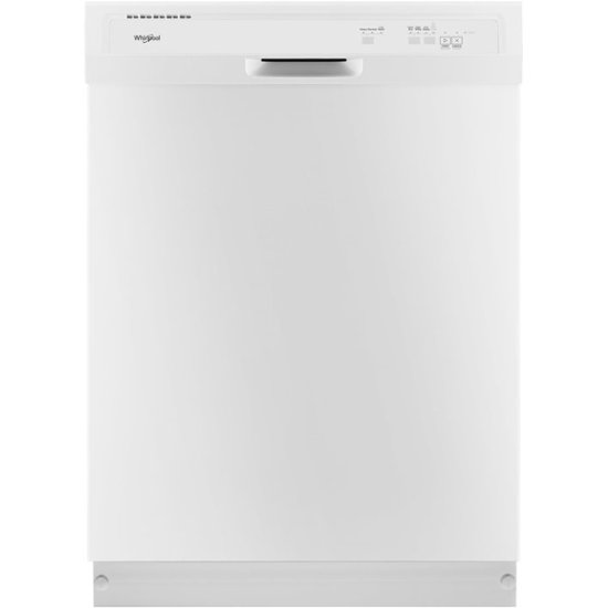 Front. Whirlpool - 24" Front Control Built-In Dishwasher with 55 dBA - White.
