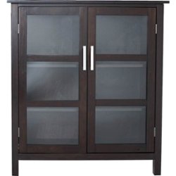 Simpli Home - Kitchener Medium Storage Cabinet - Dark Walnut Brown - Front_Zoom