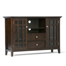 Simpli Home - Bedford SOLID WOOD 53 inch Wide Transitional TV Media Stand For TVs up to 60 inches - Dark Tobacco Brown