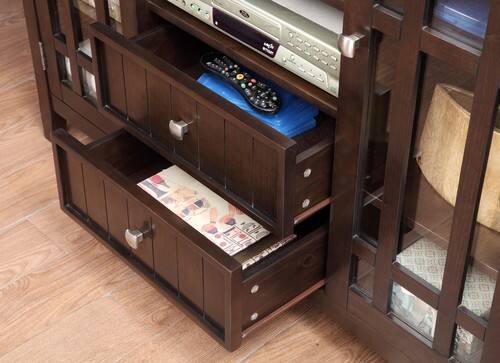 Alt View 16. Simpli Home - Bedford SOLID WOOD 53 inch Wide Transitional TV Media Stand in Dark Tobacco Brown For TVs up to 60 inches - Dark Tobacco Brown.