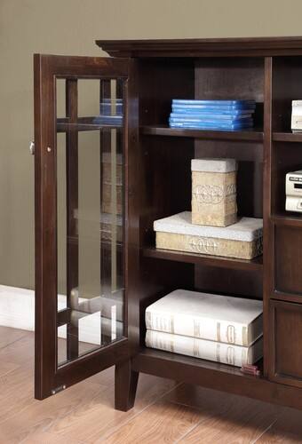 Alt View 17. Simpli Home - Bedford SOLID WOOD 53 inch Wide Transitional TV Media Stand in Dark Tobacco Brown For TVs up to 60 inches - Dark Tobacco Brown.