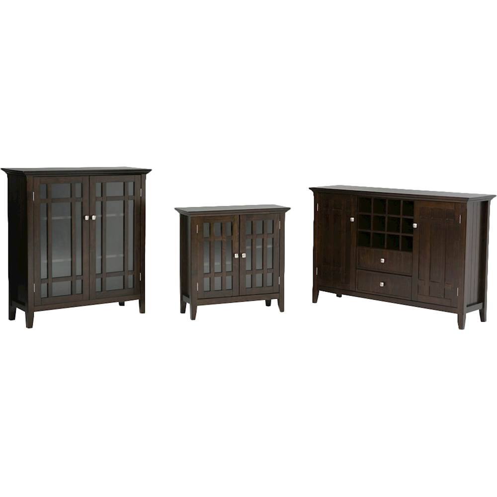 Alt View 15. Simpli Home - Bedford Low Storage Media Cabinet - Tobacco Brown.